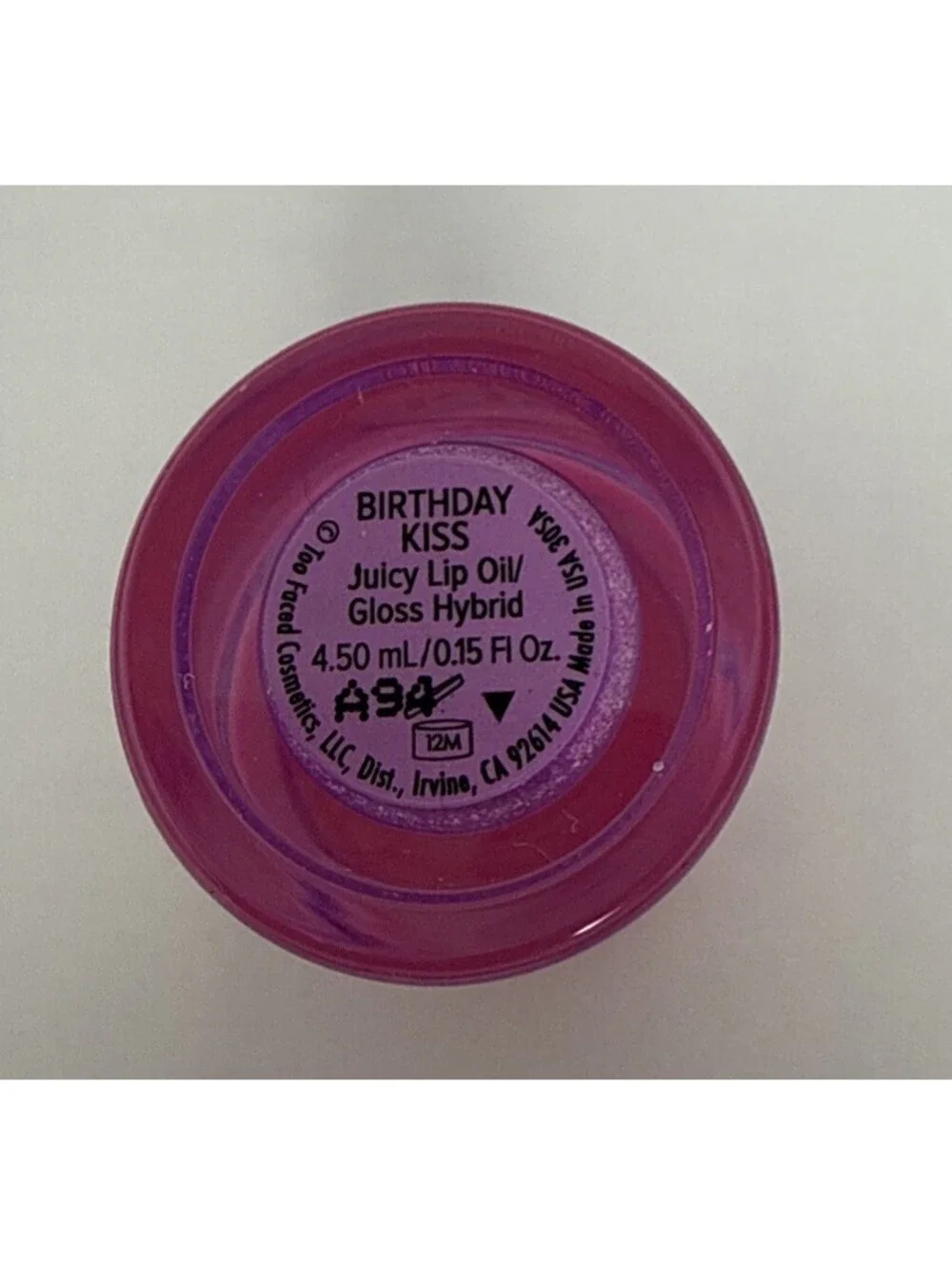 Too Faced Kissing Jelly Lip Oil Gloss - BIRTHDAY KISS - Full Size 0.15 oz - CJ1